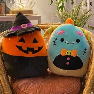 Squishmallow Halloween Pumpkin and Monster Plush